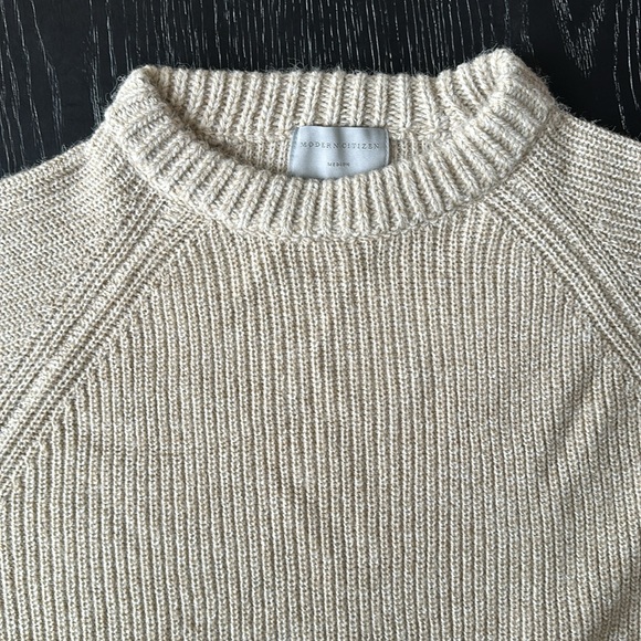 Never worn Modern Citizen oatmeal Boyfriend side slit sweater, Medium - Picture 3 of 6